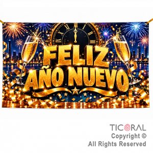 BANNER FELIZ A�O NUEVO 1,80 X 1,20 MTS
